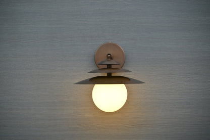 Articulating Brass Wall Sconce: Mid Century Industrial Light