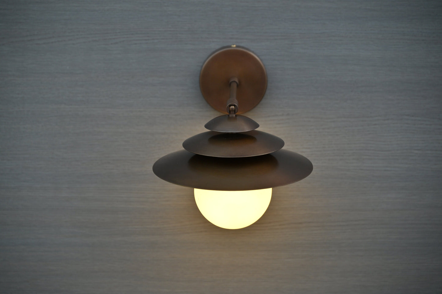 Articulating Brass Wall Sconce: Mid Century Industrial Light