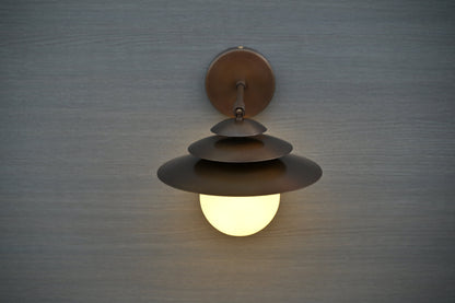 Articulating Brass Wall Sconce: Mid Century Industrial Light