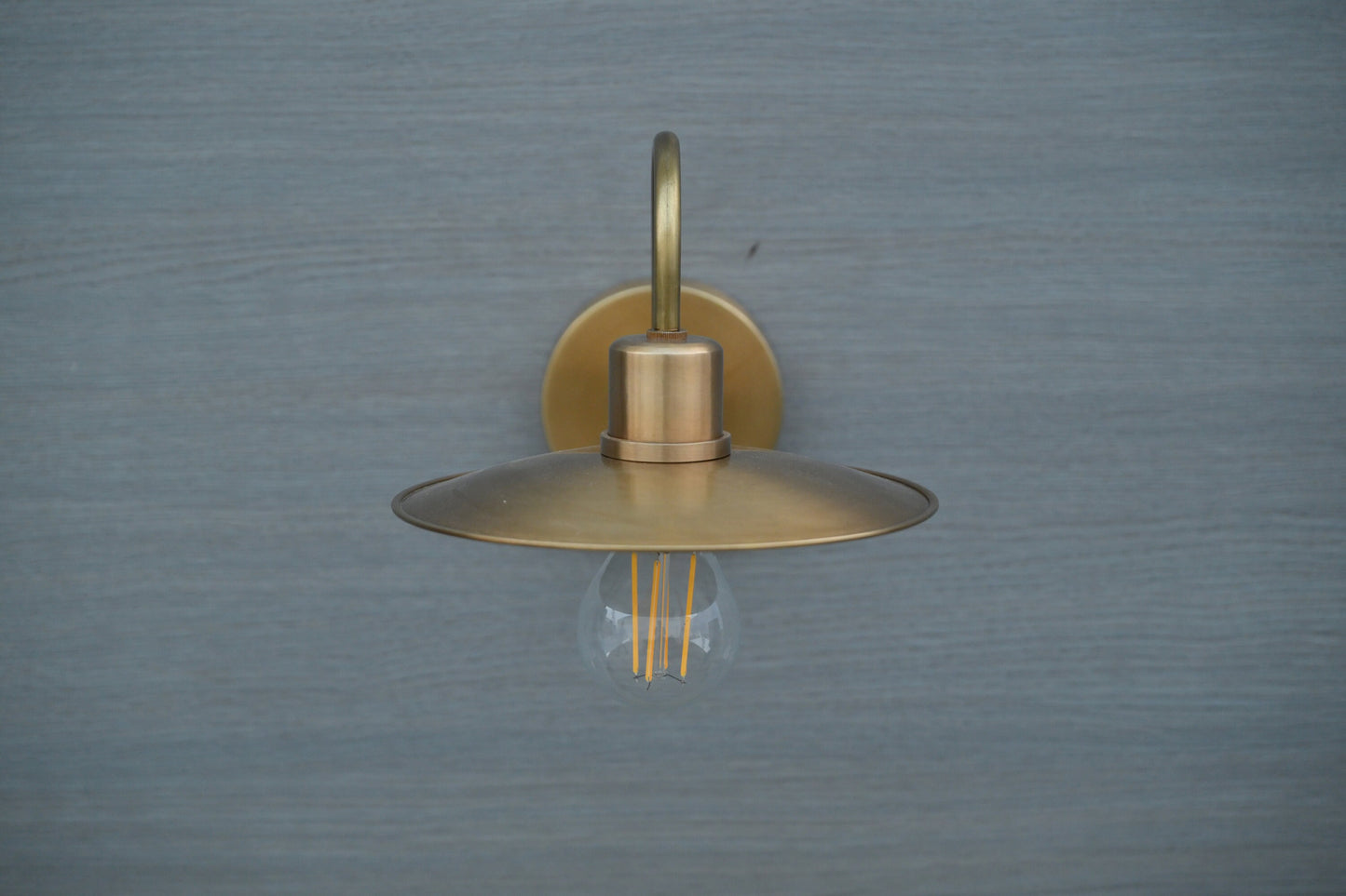 Brass Barn Wall Sconce: Industrial Swan Neck Indoor Lighting