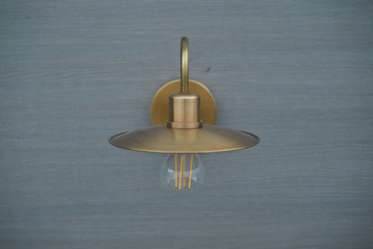 Brass Barn Wall Sconce: Industrial Swan Neck Indoor Lighting