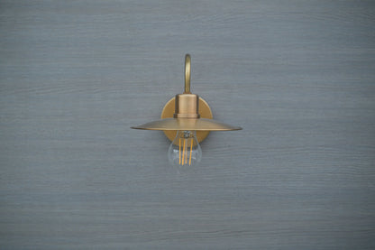 Brass Barn Wall Sconce: Industrial Swan Neck Indoor Lighting