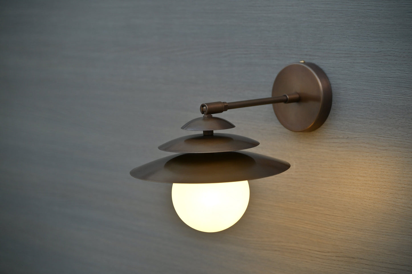 Articulating Brass Wall Sconce: Mid Century Industrial Light