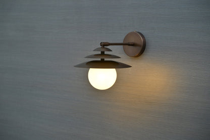 Articulating Brass Wall Sconce: Mid Century Industrial Light