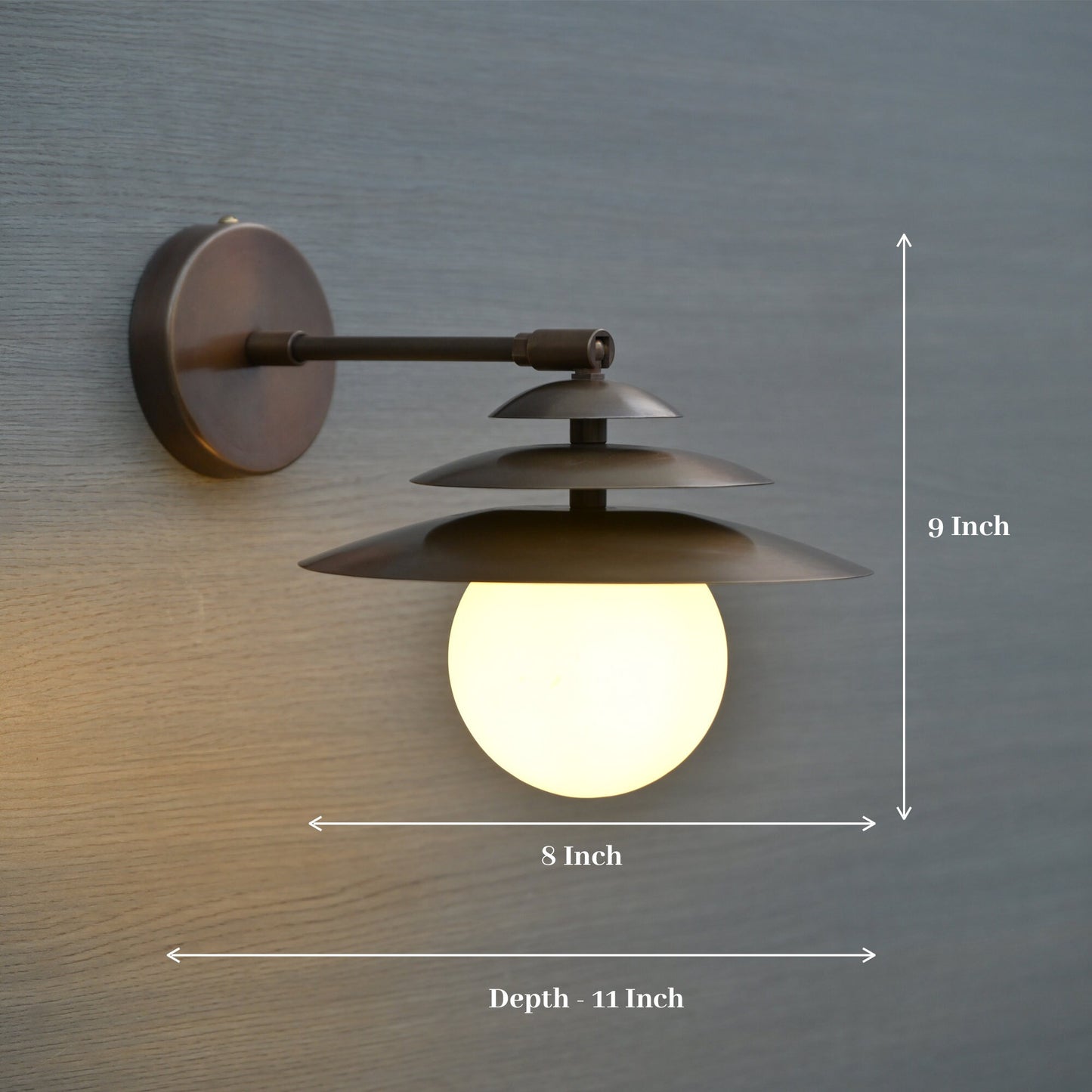 Articulating Brass Wall Sconce: Mid Century Industrial Light