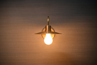 Brass Barn Wall Sconce: Industrial Swan Neck Indoor Lighting