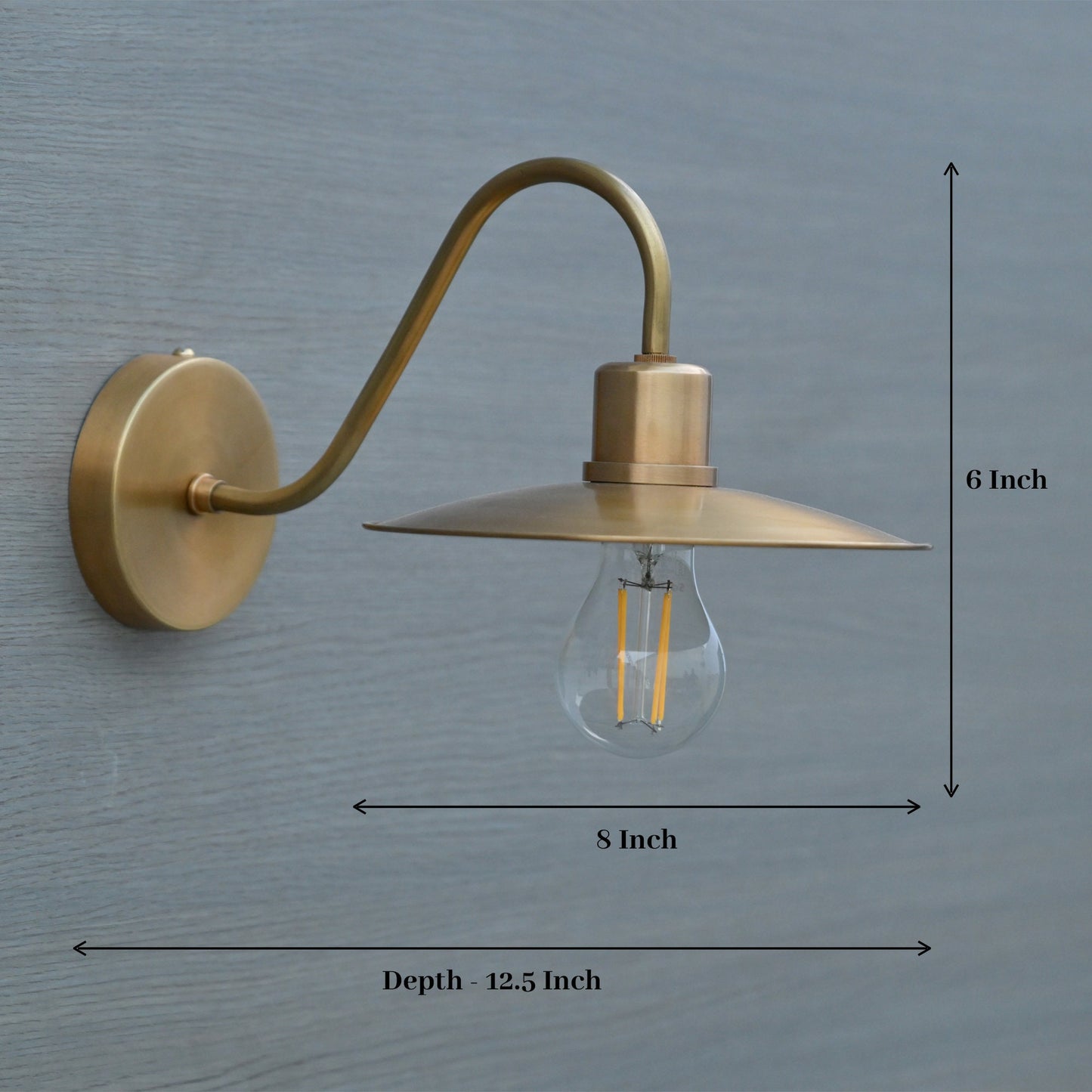 Brass Barn Wall Sconce: Industrial Swan Neck Indoor Lighting