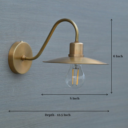 Brass Barn Wall Sconce: Industrial Swan Neck Indoor Lighting