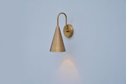 Handmade Mid-Century Brass Swing Arm Sconce: Boho Wall Light