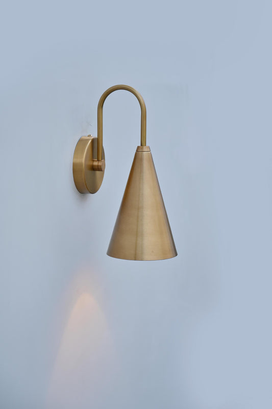 Handmade Mid-Century Brass Swing Arm Sconce: Boho Wall Light