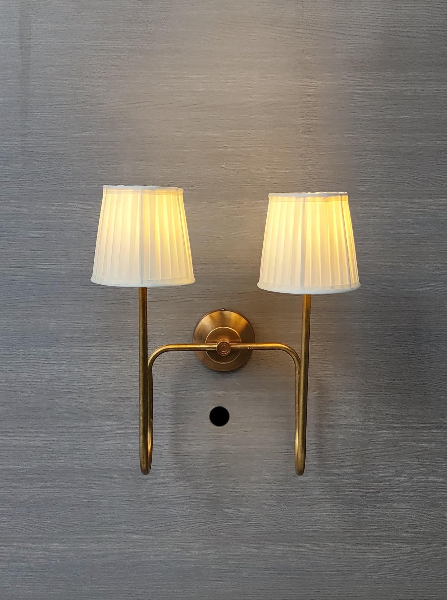 Handcrafted Raw Brass 2-Arm Wall Lamp: Artisan Lighting Fixture