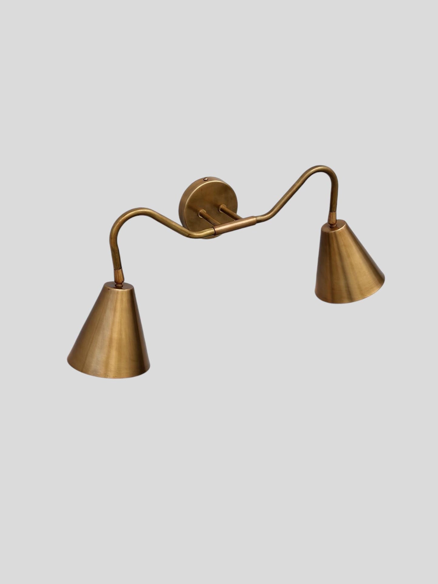 Brass Double Wall Sconce: Vintage Farmhouse Vanity Light