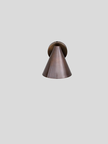 Mid-Century Modern Cone Wall Sconce, Solid Brass Adjustable Spot Lamp, Handcrafted Italian-Style Lighting Fixture