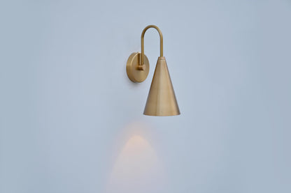 Handmade Mid-Century Brass Swing Arm Sconce: Boho Wall Light