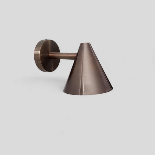 Stilnovo Style Brass Wall Sconce: Cone Shade Sputnik Wall Lamp