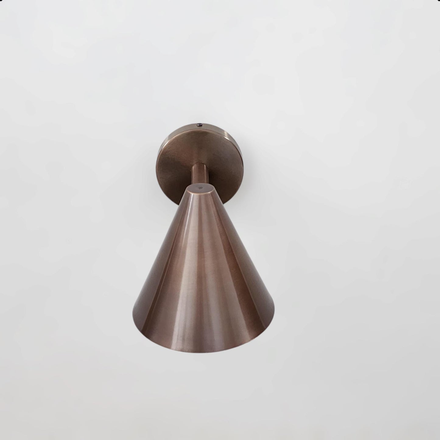 Stilnovo Style Brass Wall Sconce: Cone Shade Sputnik Wall Lamp