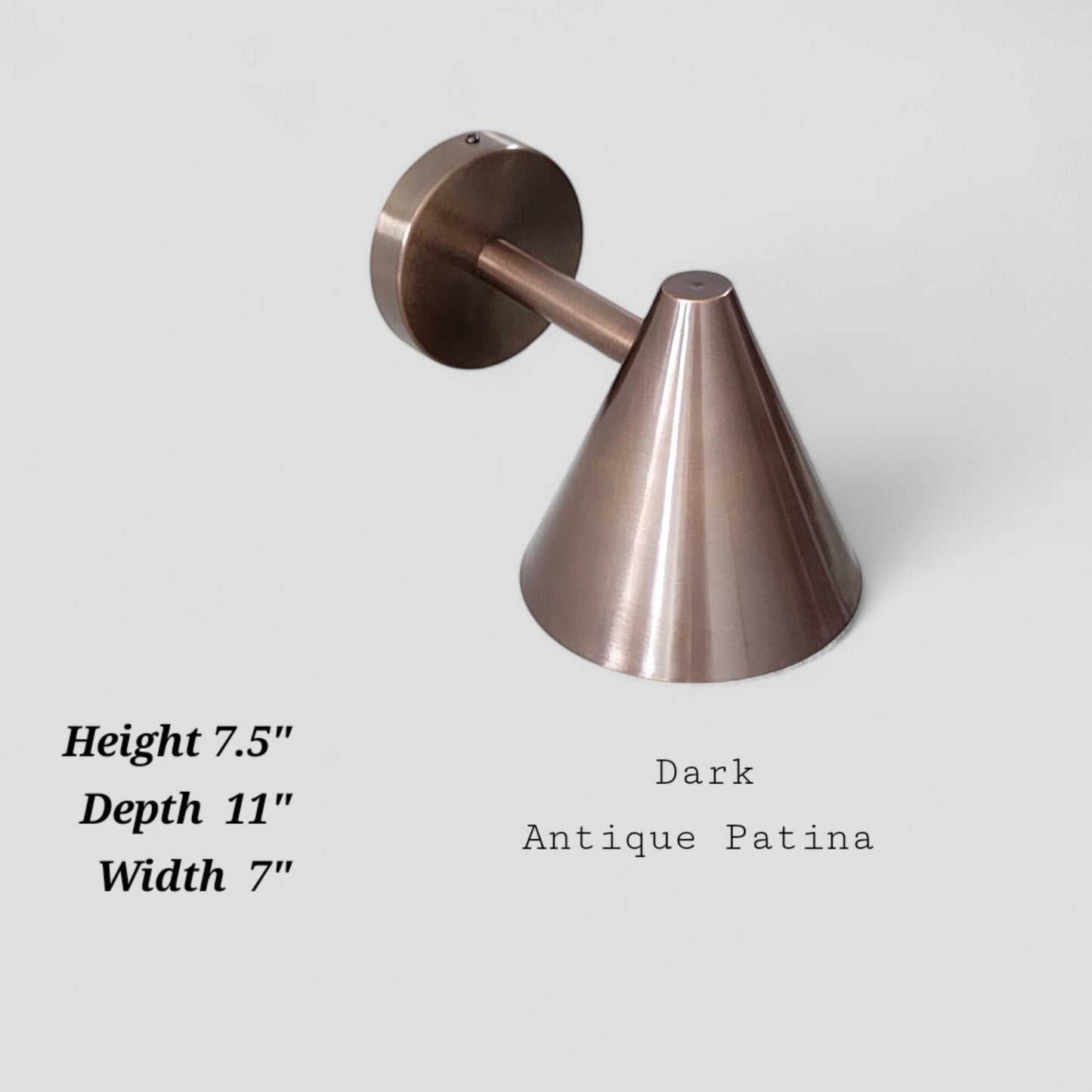 Stilnovo Style Brass Wall Sconce: Cone Shade Sputnik Wall Lamp