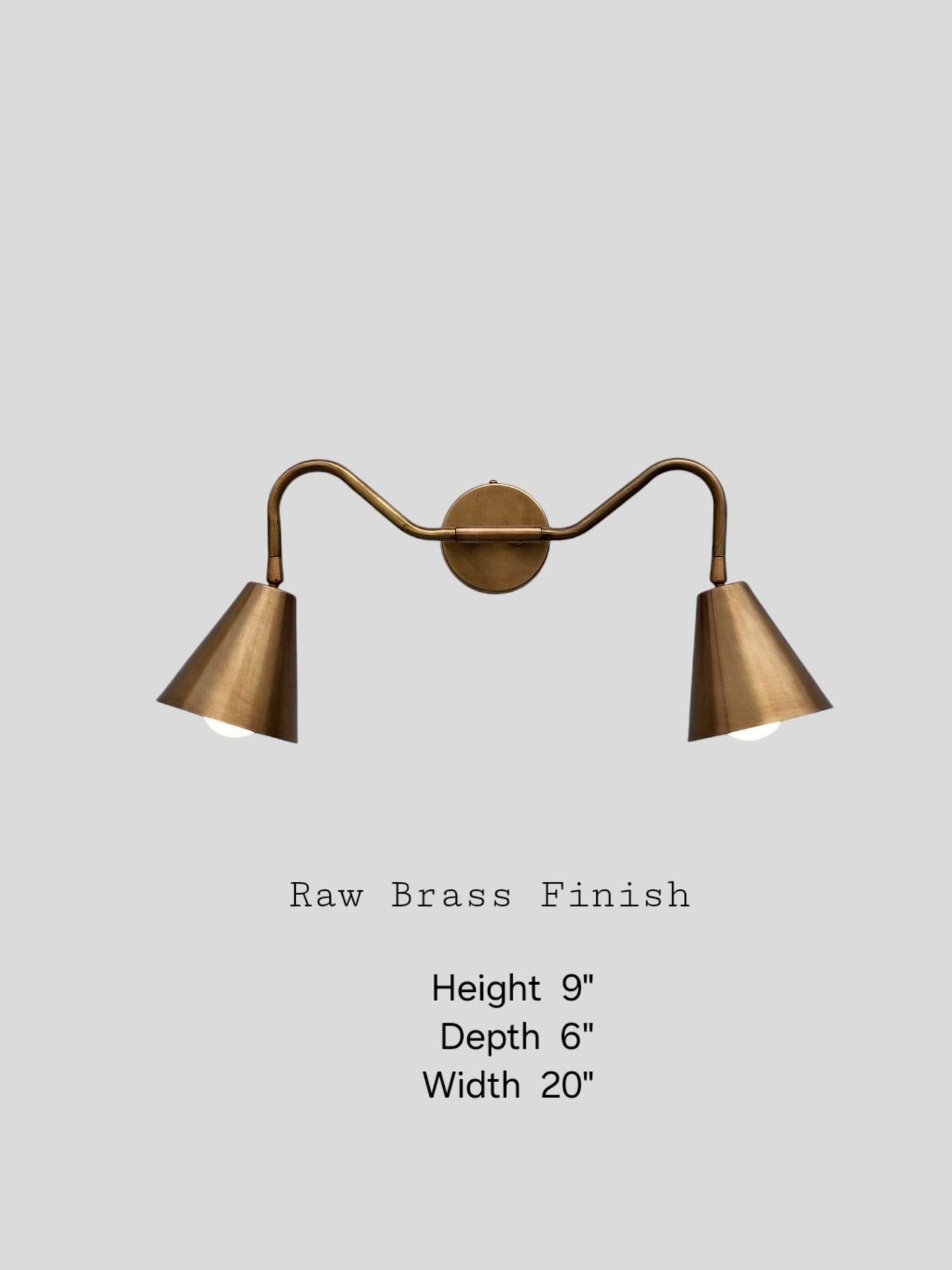 Brass Double Wall Sconce: Vintage Farmhouse Vanity Light