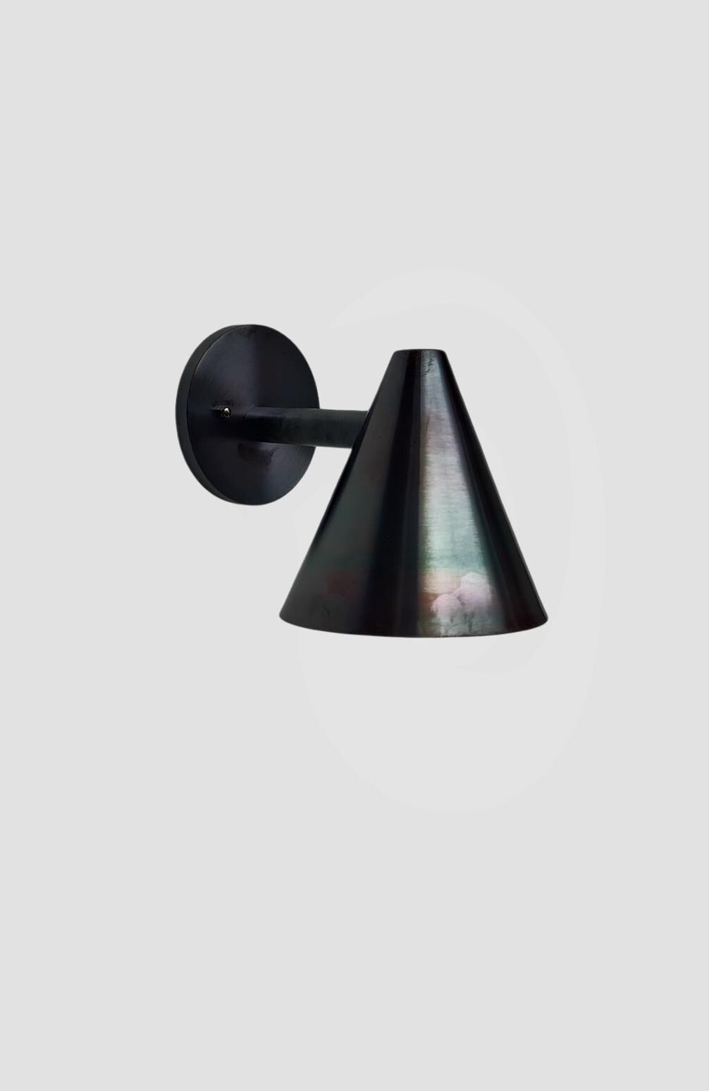Stilnovo Style Brass Wall Sconce: Cone Shade Sputnik Wall Lamp