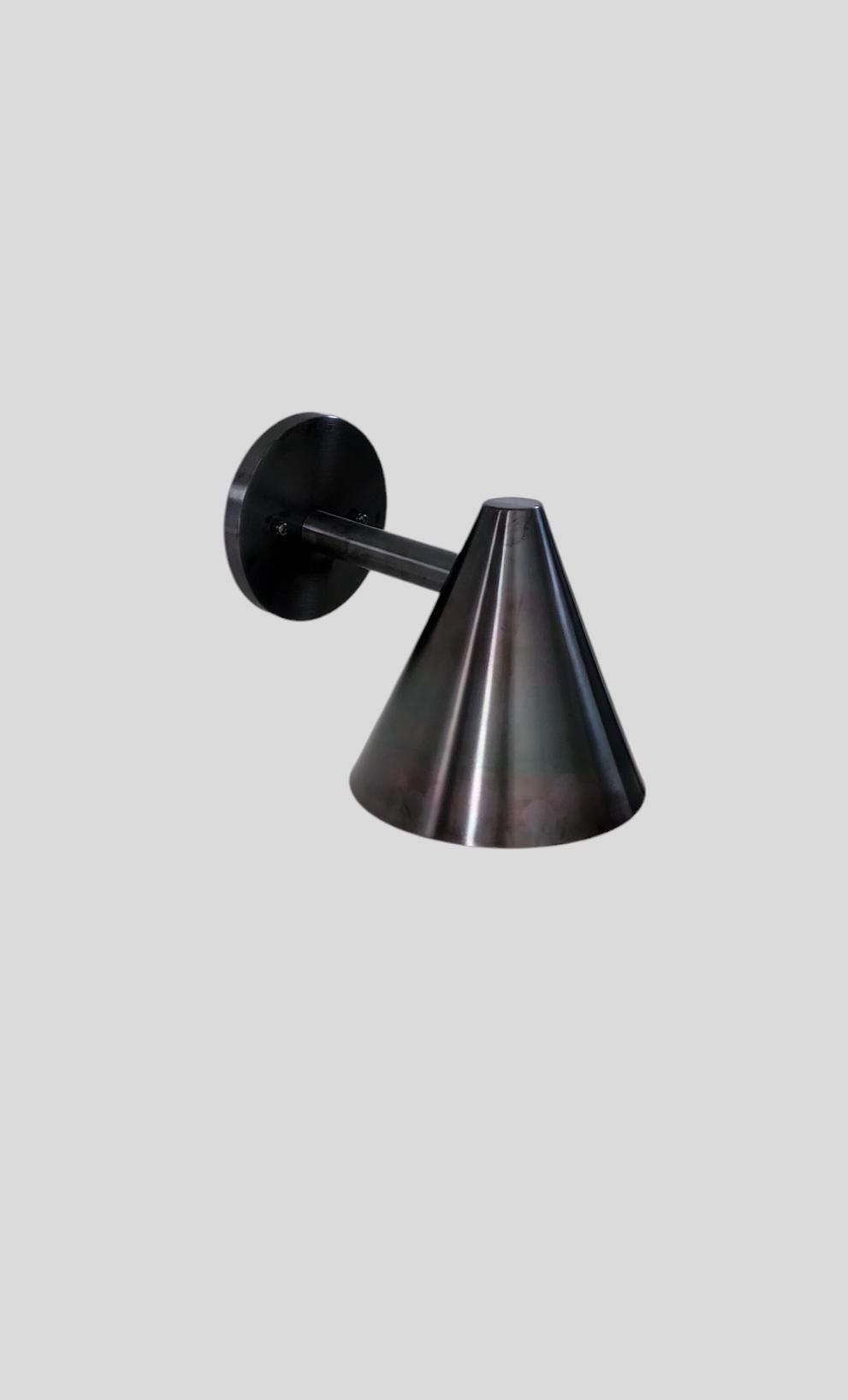 Stilnovo Style Brass Wall Sconce: Cone Shade Sputnik Wall Lamp