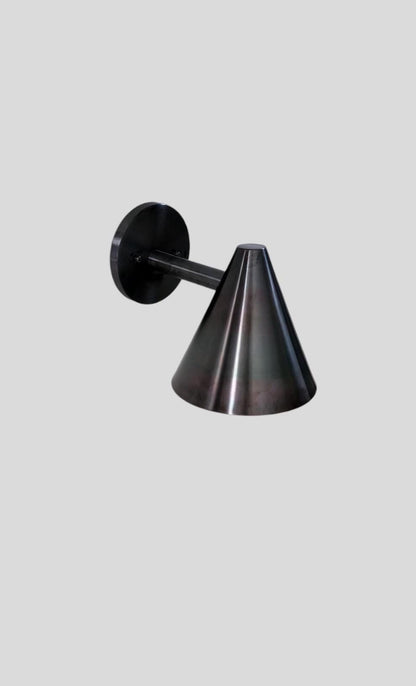 Stilnovo Style Brass Wall Sconce: Cone Shade Sputnik Wall Lamp