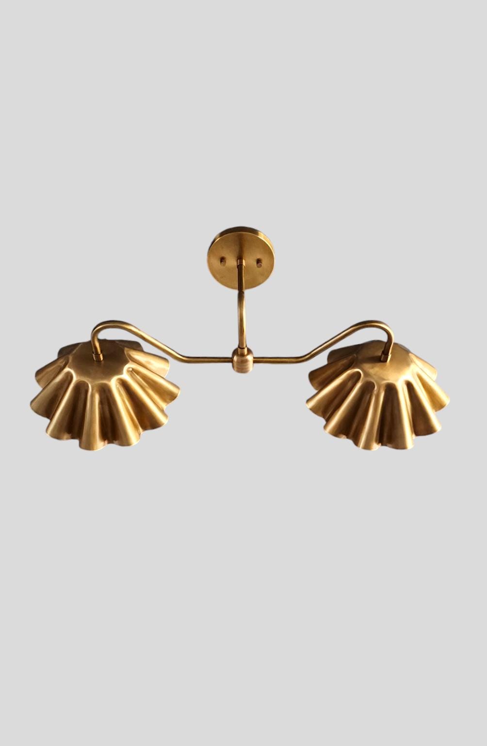 Stilnovo Style Brass Double Shade Wall Sconce - Mid-Century Modern