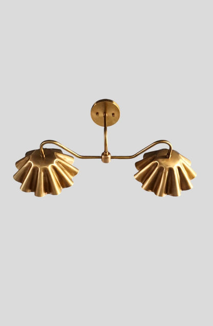 Stilnovo Style Brass Double Shade Wall Sconce - Mid-Century Modern