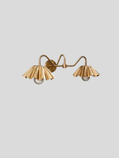 Stilnovo Style Brass Double Shade Wall Sconce - Mid-Century Modern