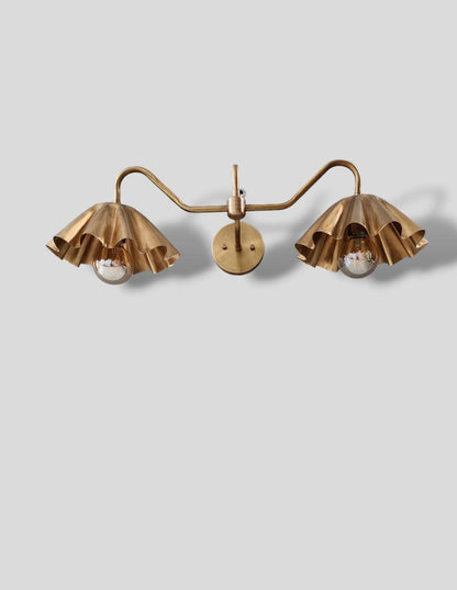 Stilnovo Style Brass Double Shade Wall Sconce - Mid-Century Modern