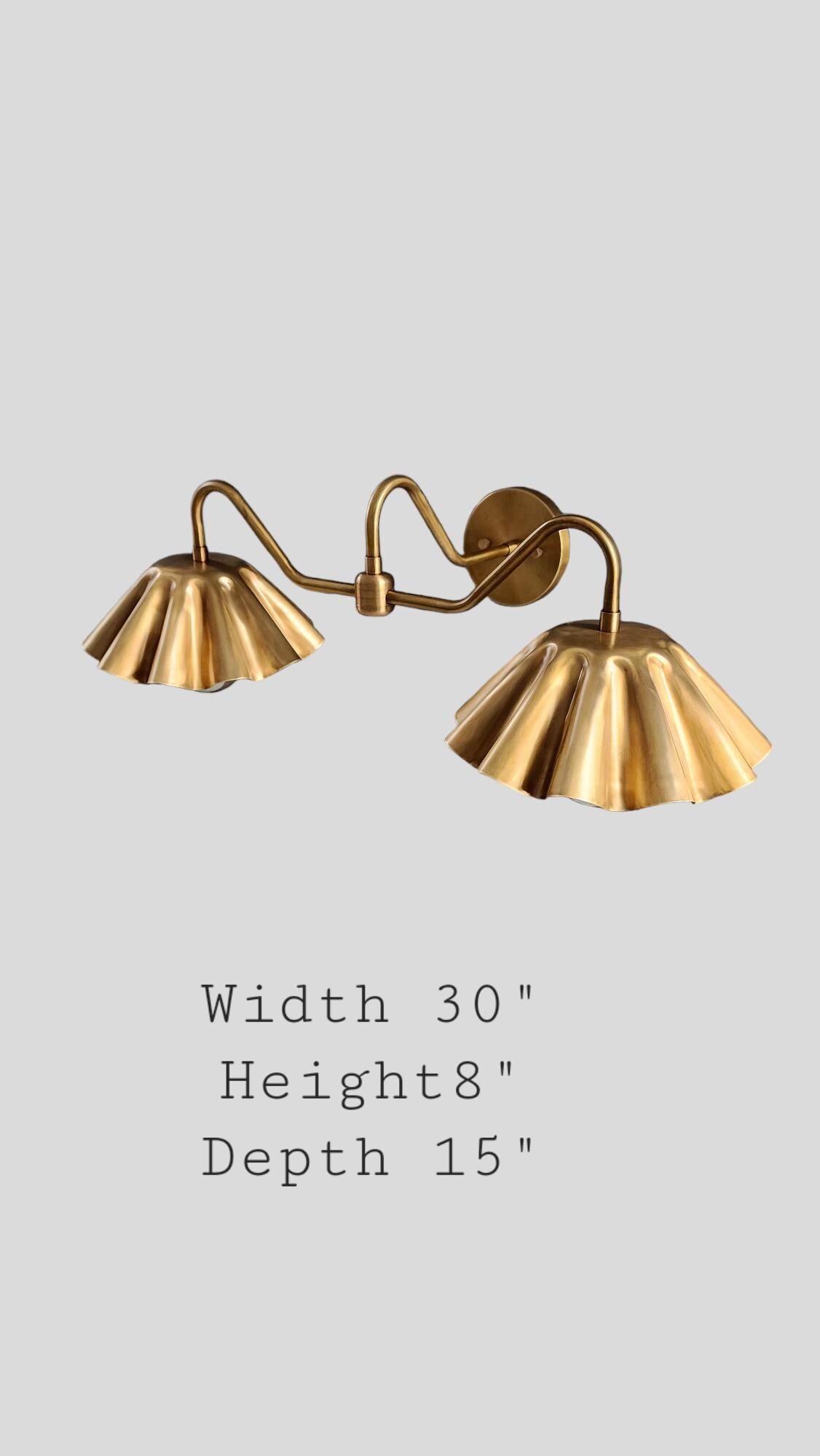 Stilnovo Style Brass Double Shade Wall Sconce - Mid-Century Modern