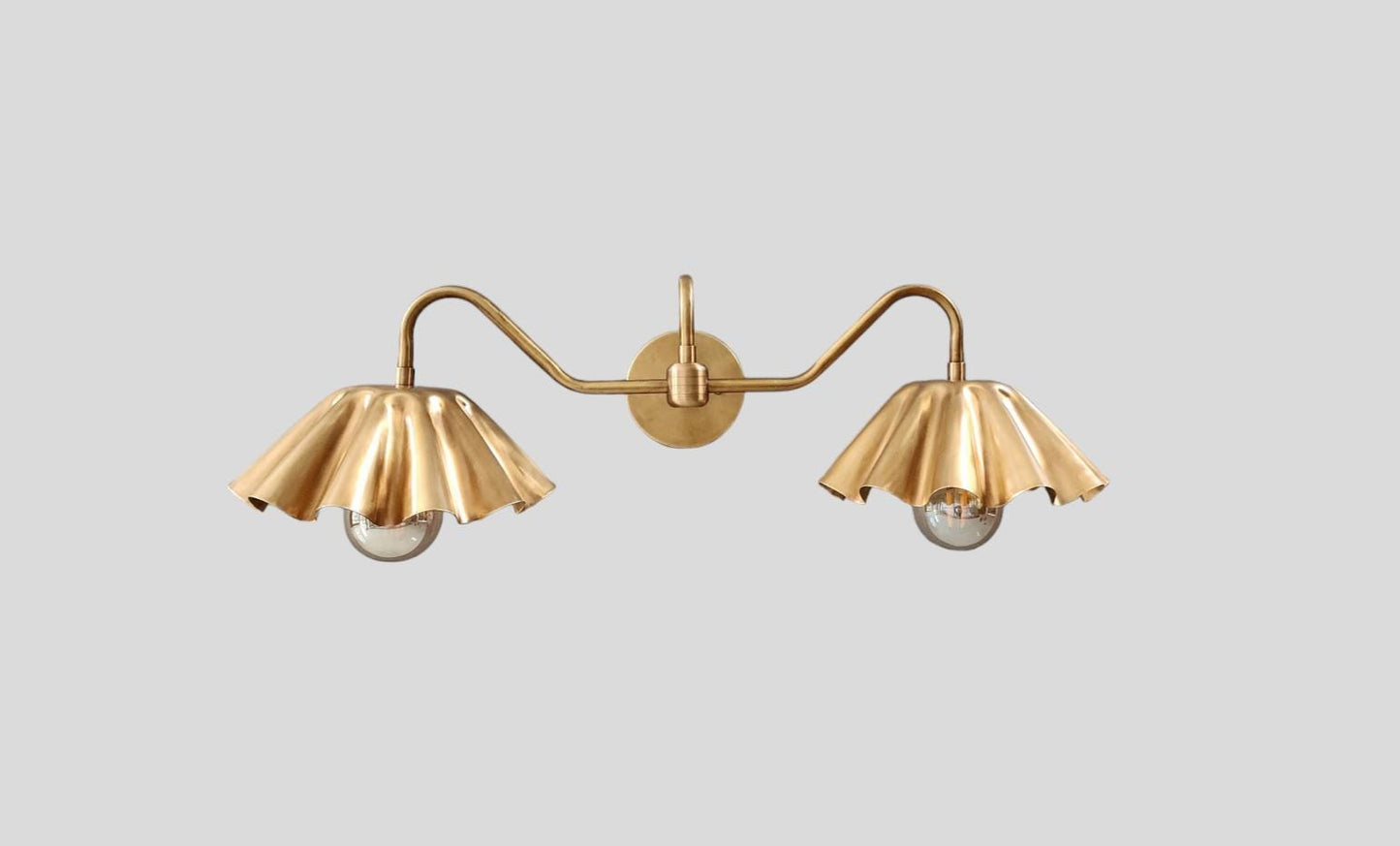 Stilnovo Style Brass Double Shade Wall Sconce - Mid-Century Modern