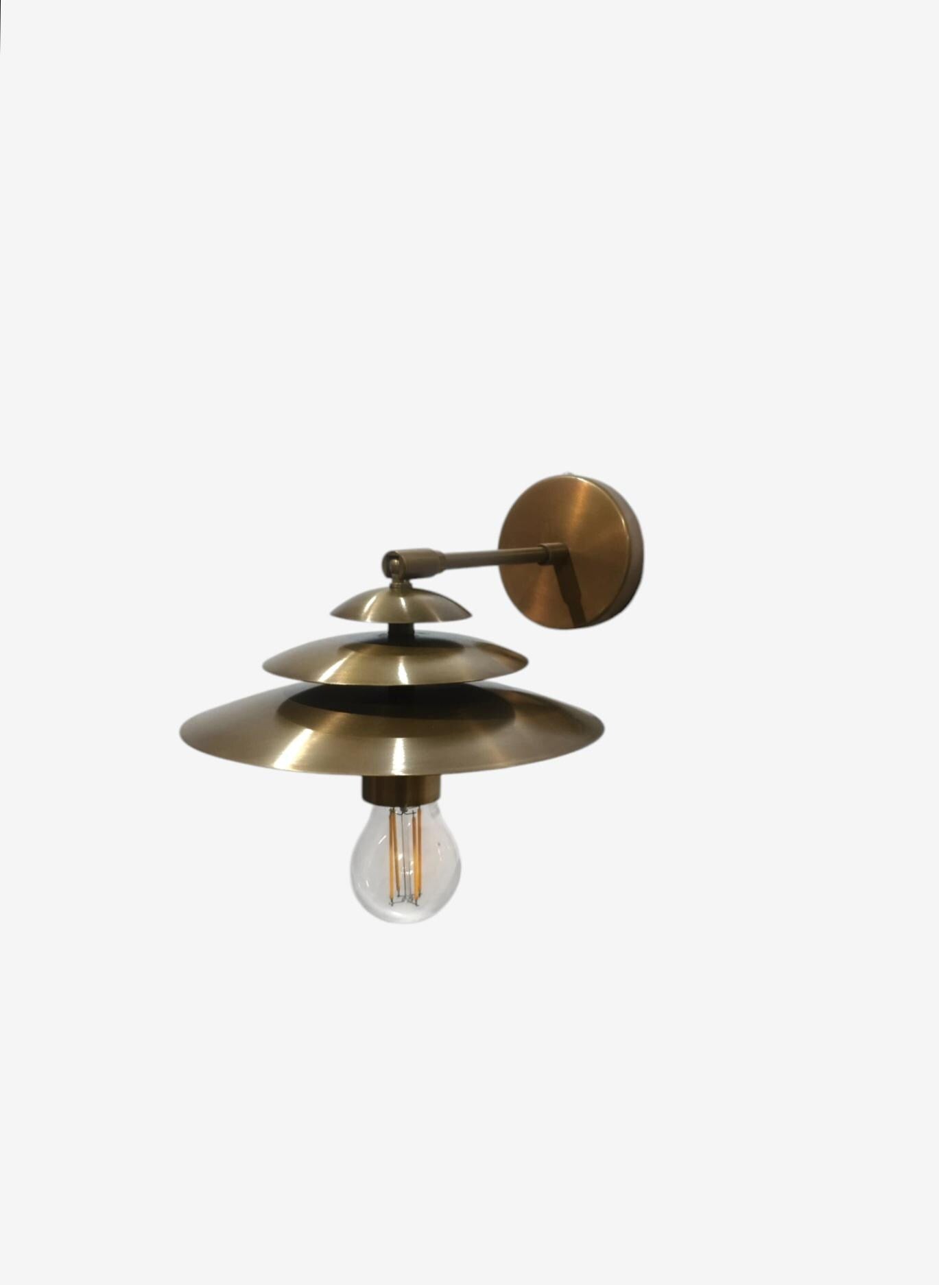 Articulating Brass Wall Sconce: Mid Century Industrial Light