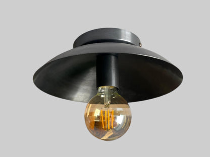 Handmade Single Light for Ceiling Italian Mid-Century Brass Lamp