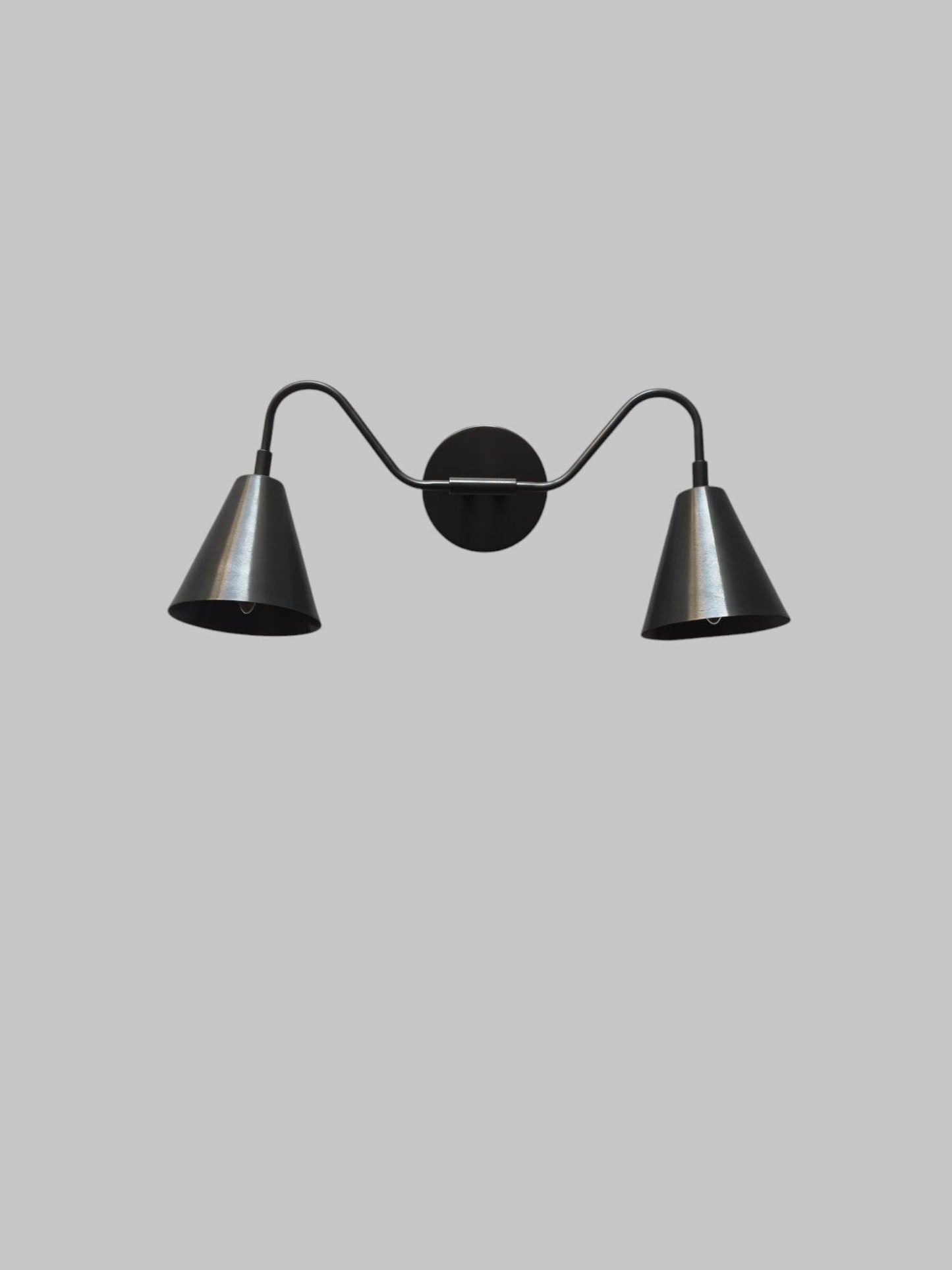 Brass Double Wall Sconce: Vintage Farmhouse Vanity Light