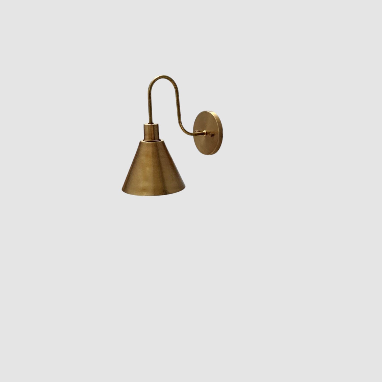 Handcrafted Raw Brass Wall Sconce: Mid-Century Modern Home Decor