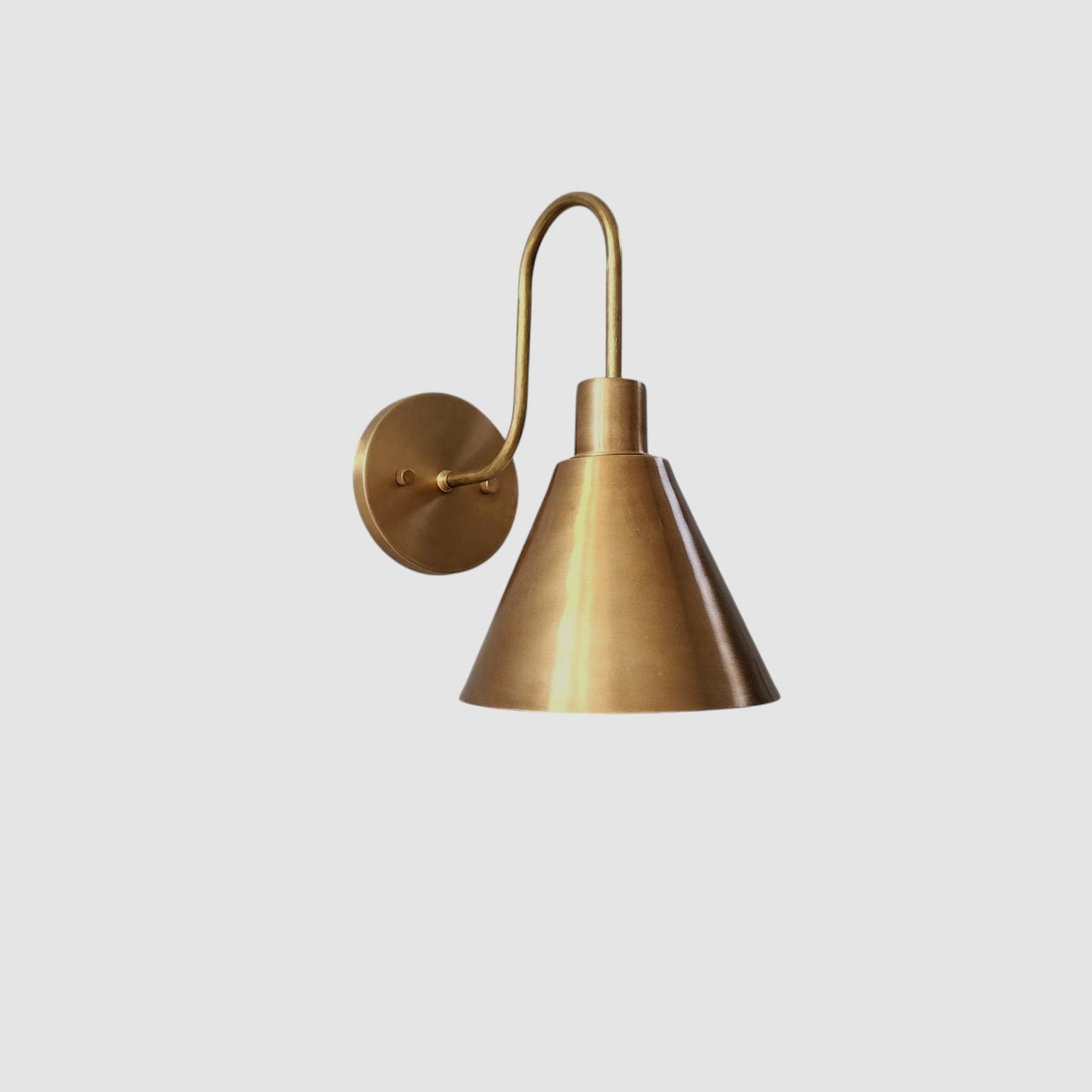 Handcrafted Raw Brass Wall Sconce: Mid-Century Modern Home Decor