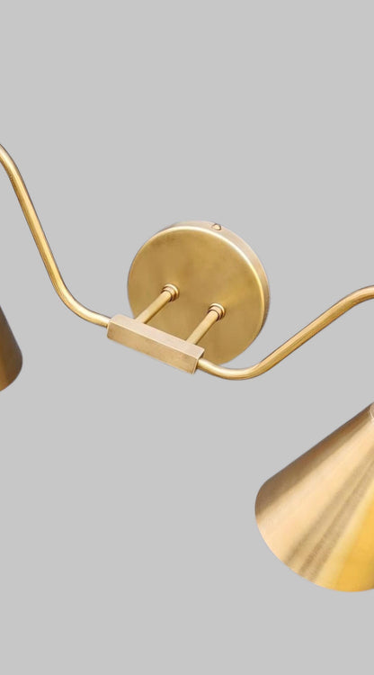 Brass Double Wall Sconce: Vintage Farmhouse Vanity Light