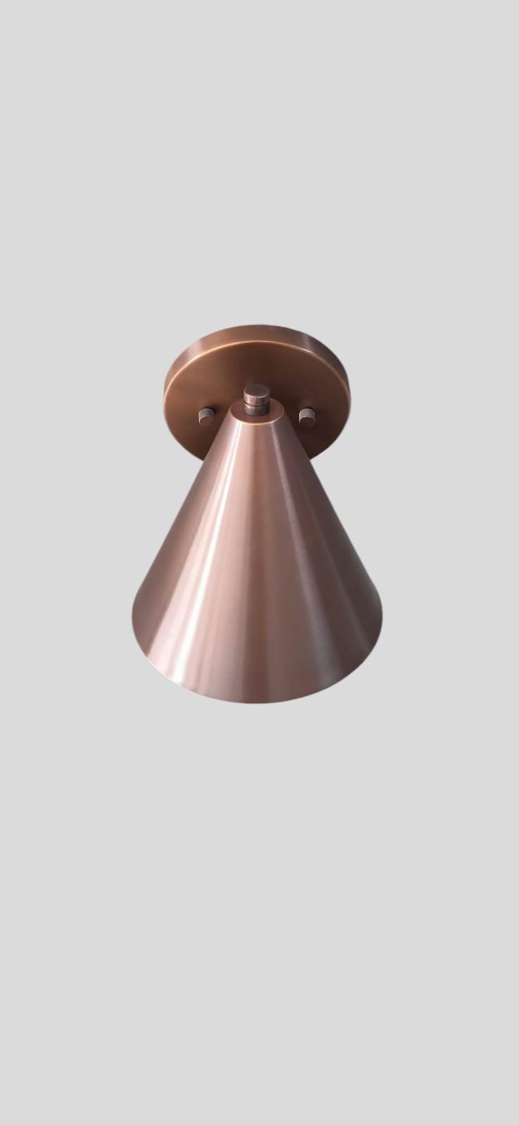 Mid-Century Modern Cone Wall Sconce, Solid Brass Adjustable Spot Lamp, Handcrafted Italian-Style Lighting Fixture