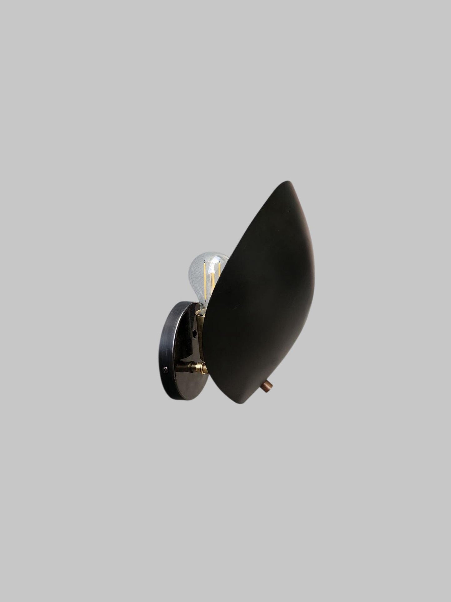Handcrafted Brass Wall Sconce: Mid-Century Industrial Lamp