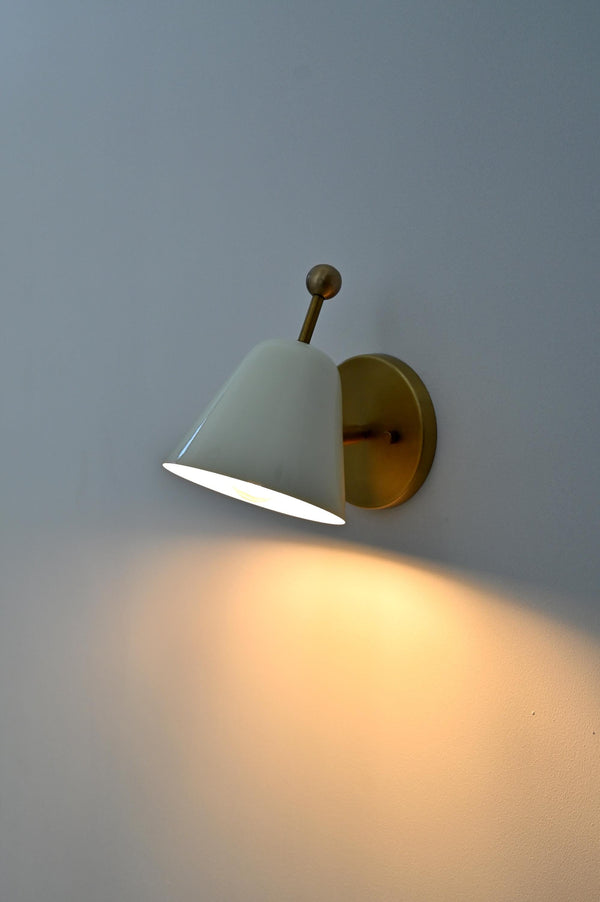 Handcrafted Ivory Brass Wall Sconce - Nordic Style Light Fixture