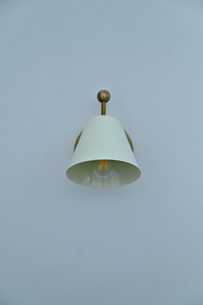Handcrafted Ivory Brass Wall Sconce - Nordic Style Light Fixture