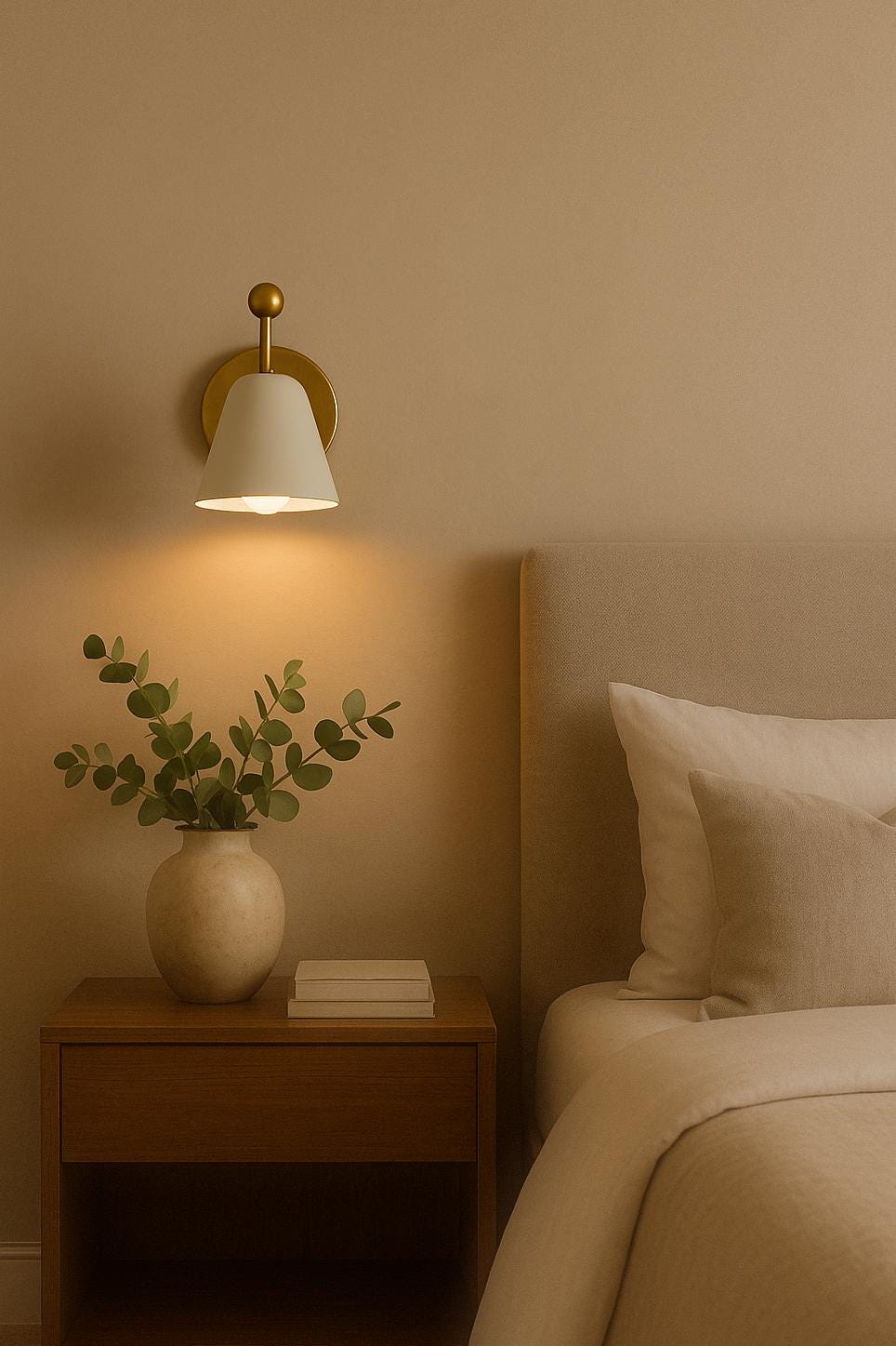 Handcrafted Ivory Brass Wall Sconce - Nordic Style Light Fixture