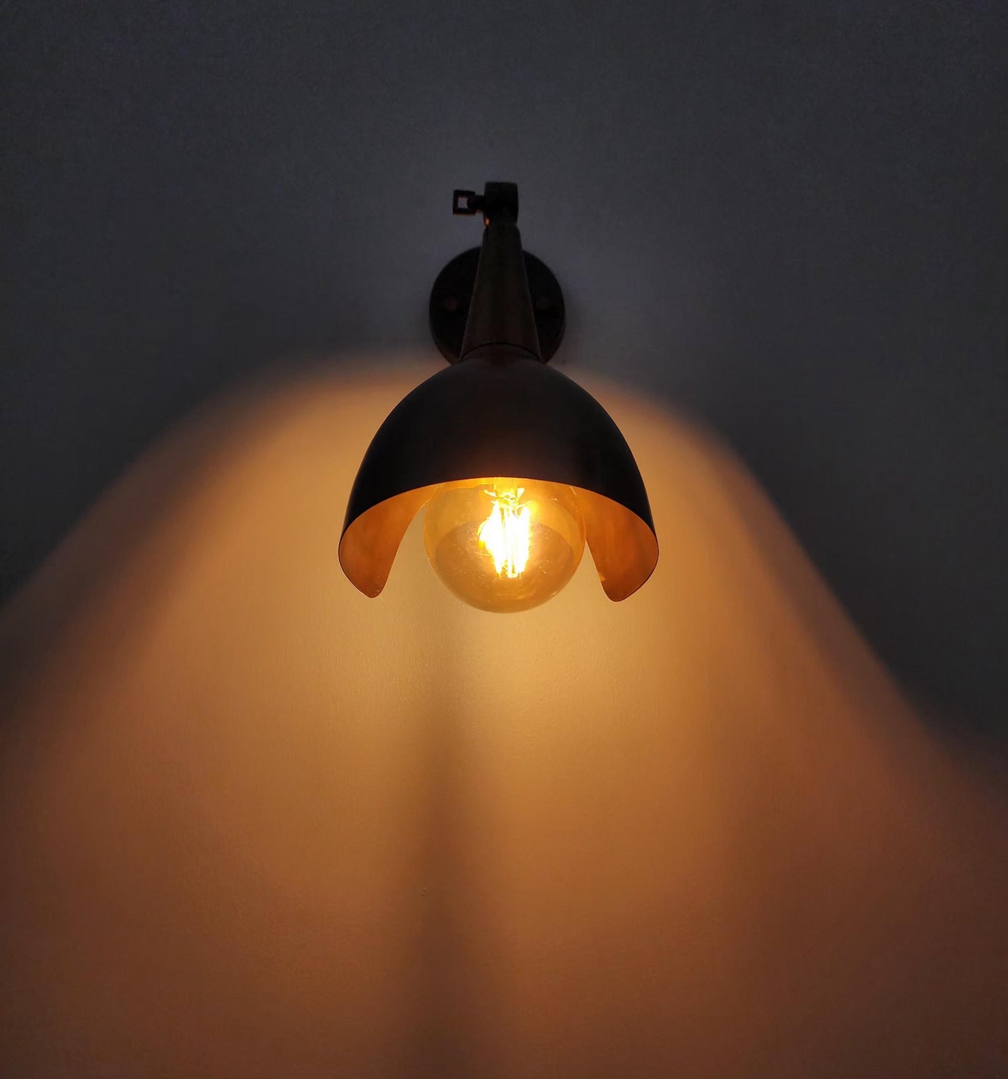 Slim Profile Brass Wall Sconce – Handcrafted Brass Light Fixture