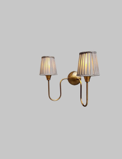 Handcrafted Raw Brass Double Arm Wall Sconce - Mid-Century Modern