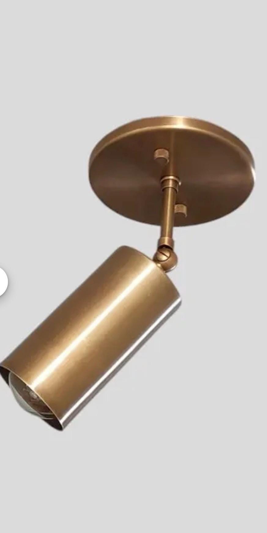 Mid-Century Modern Brass Flush Mount Light: Handcrafted Italian-Style Ceiling Fixture