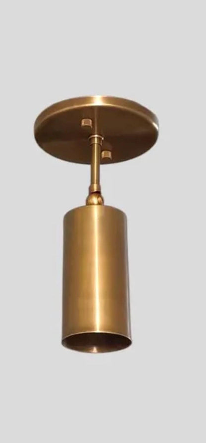 Mid-Century Modern Brass Flush Mount Light: Handcrafted Italian-Style Ceiling Fixture
