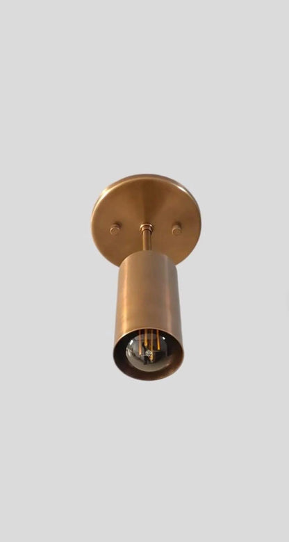 Mid-Century Modern Brass Flush Mount Light: Handcrafted Italian-Style Ceiling Fixture