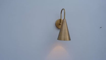 Handmade Mid-Century Brass Swing Arm Sconce: Boho Wall Light