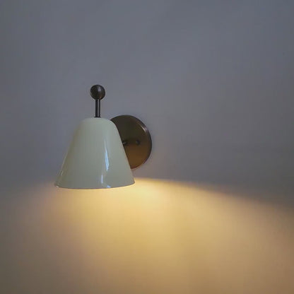 Handcrafted Ivory Brass Wall Sconce - Nordic Style Light Fixture